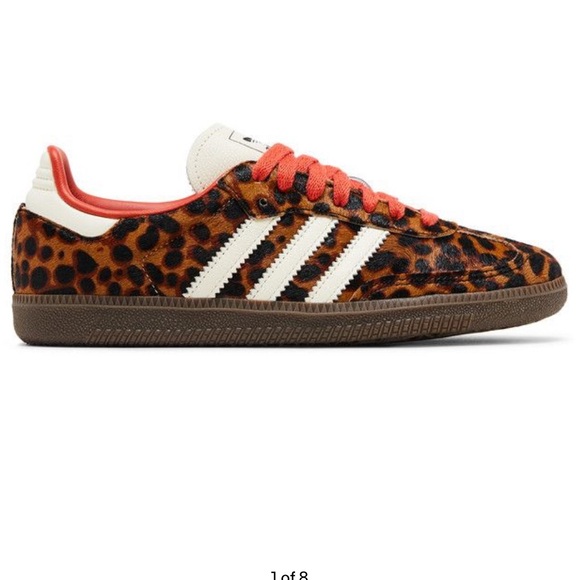 adidas Shoes - Adidas Samba Cheetah Print Sneakers with Red Highlights